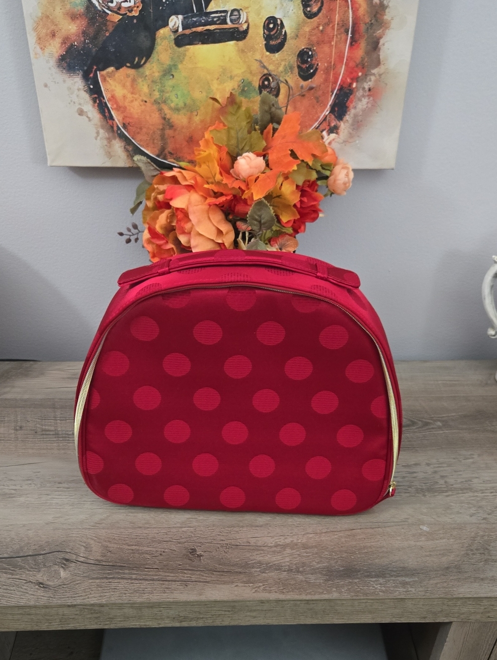 Estee Lauder Red Polka Dot Cosmetic Case